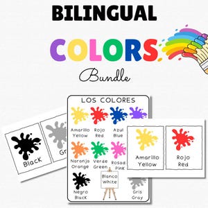 Spanish Colors Poster For Kids | Spanish Learning Printable | English Spanish Classroom Decor | ELL  ESL Teacher Resource