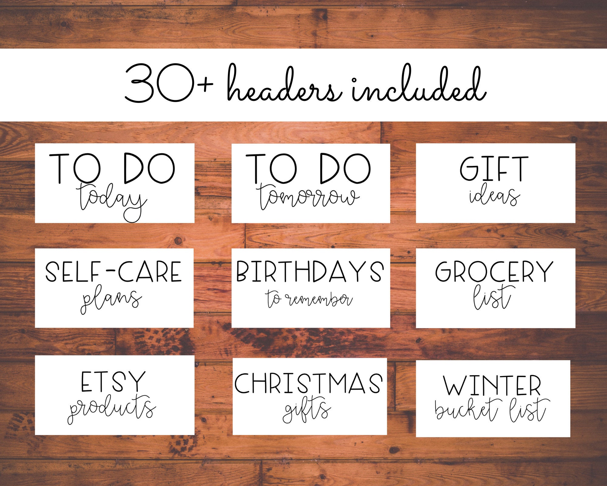 Google Keep Headers Minimalist Design Cute Fonts Black and - Etsy