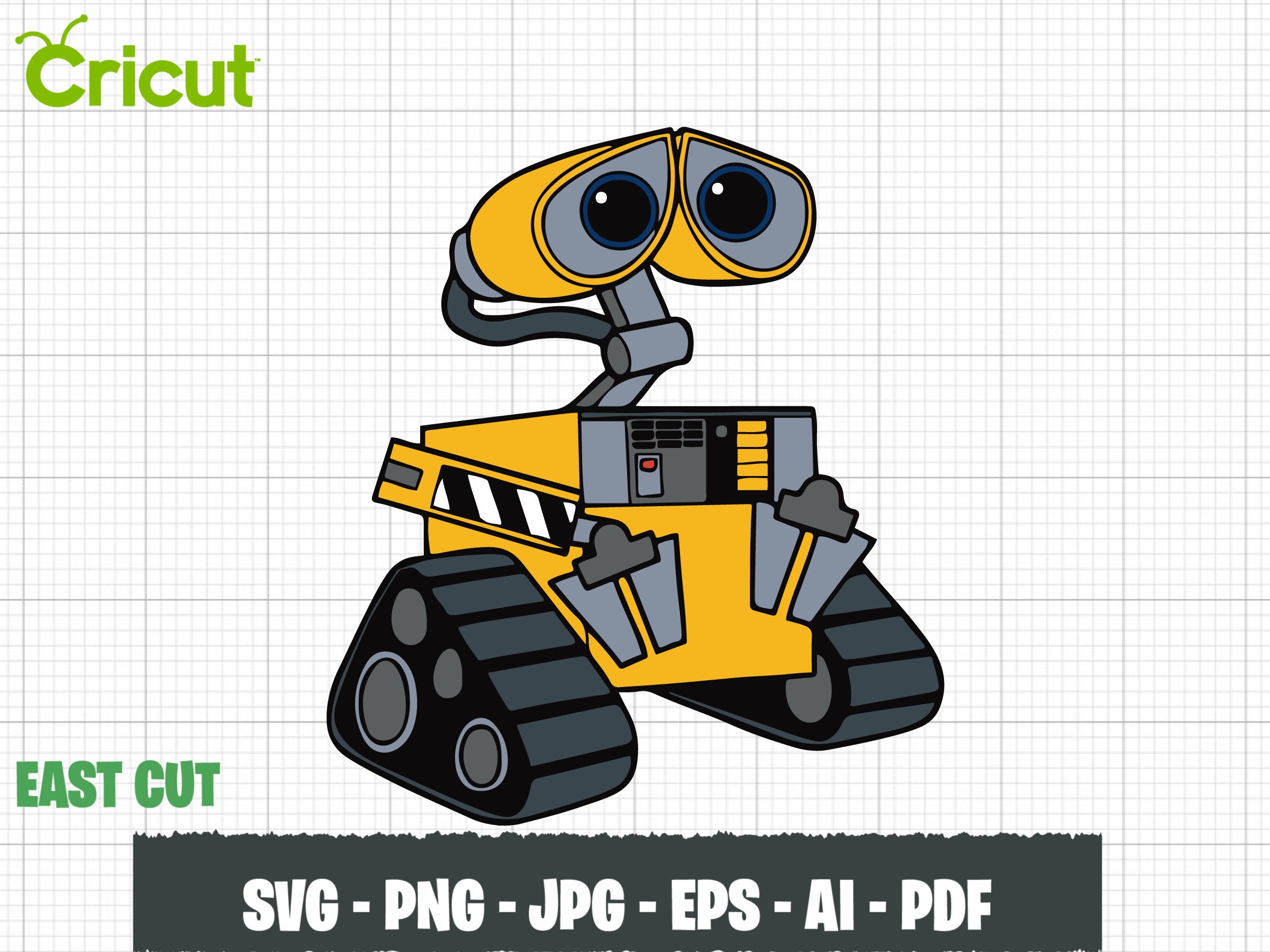 Wall e EmbroideryWall E ValentinesEve Embroidery Cricutsvg Etsy