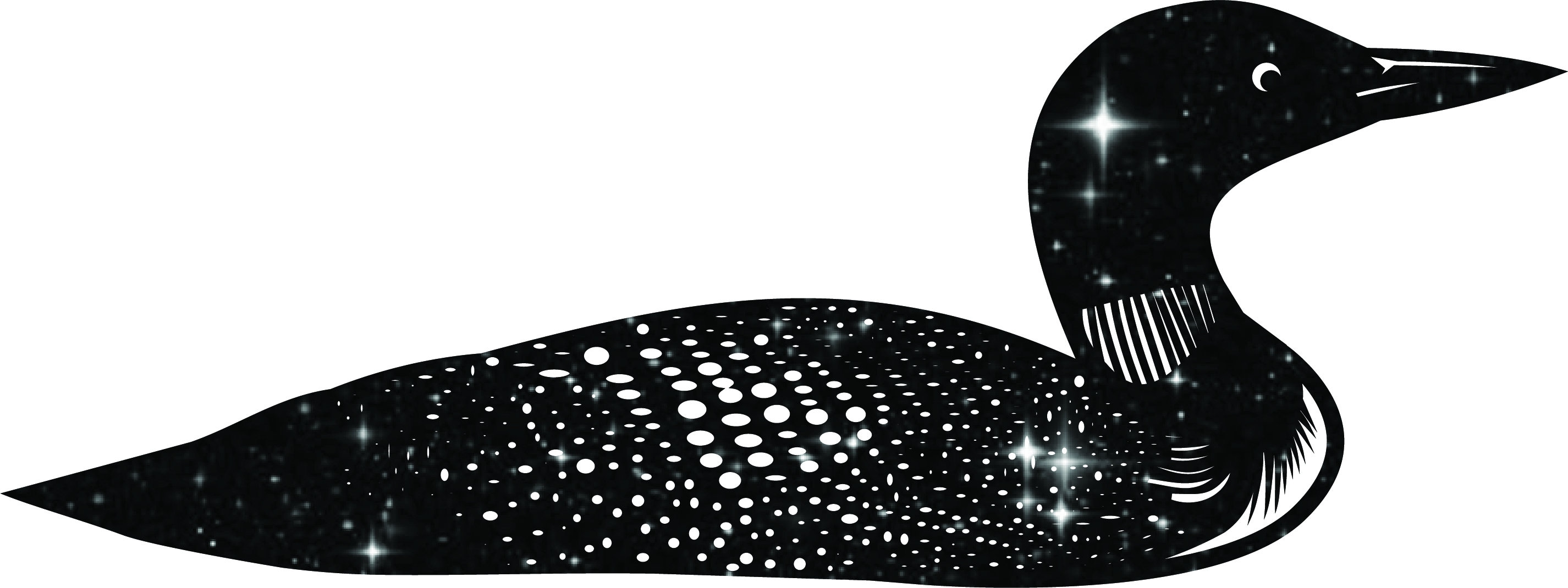 Laser Cut Fusible Fabric Appliques Loon Scene With Cattails and Water