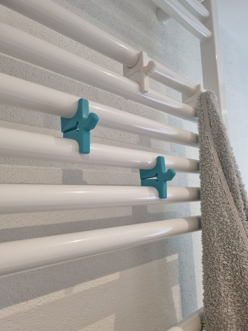 3x crochets porte-serviettes REVE pour radiateurs de salle de bain universels image 1