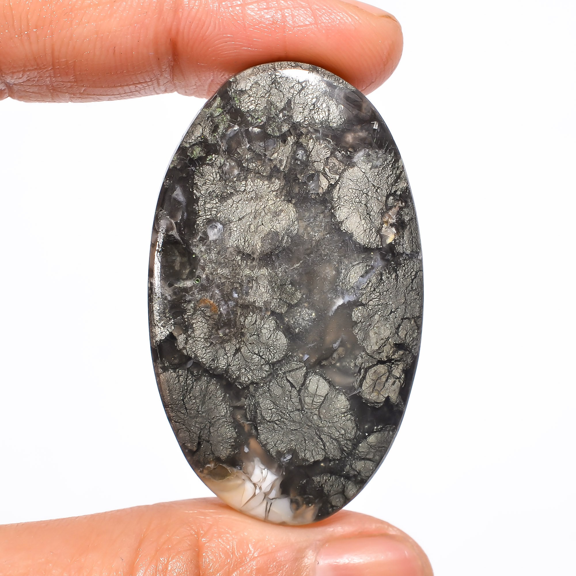 35X24X6 mm SS 7687 55Crt Designer Cabochon For Jewellery Making MARCASITE AGATE Cabochon Loose Gemstone Oval Shape 35X24X6 mm SS 7687 55Crt Designer Cabochon For Jewellery Making MARCASITE AGATE Cabochon Loose Gemstone Oval Shape