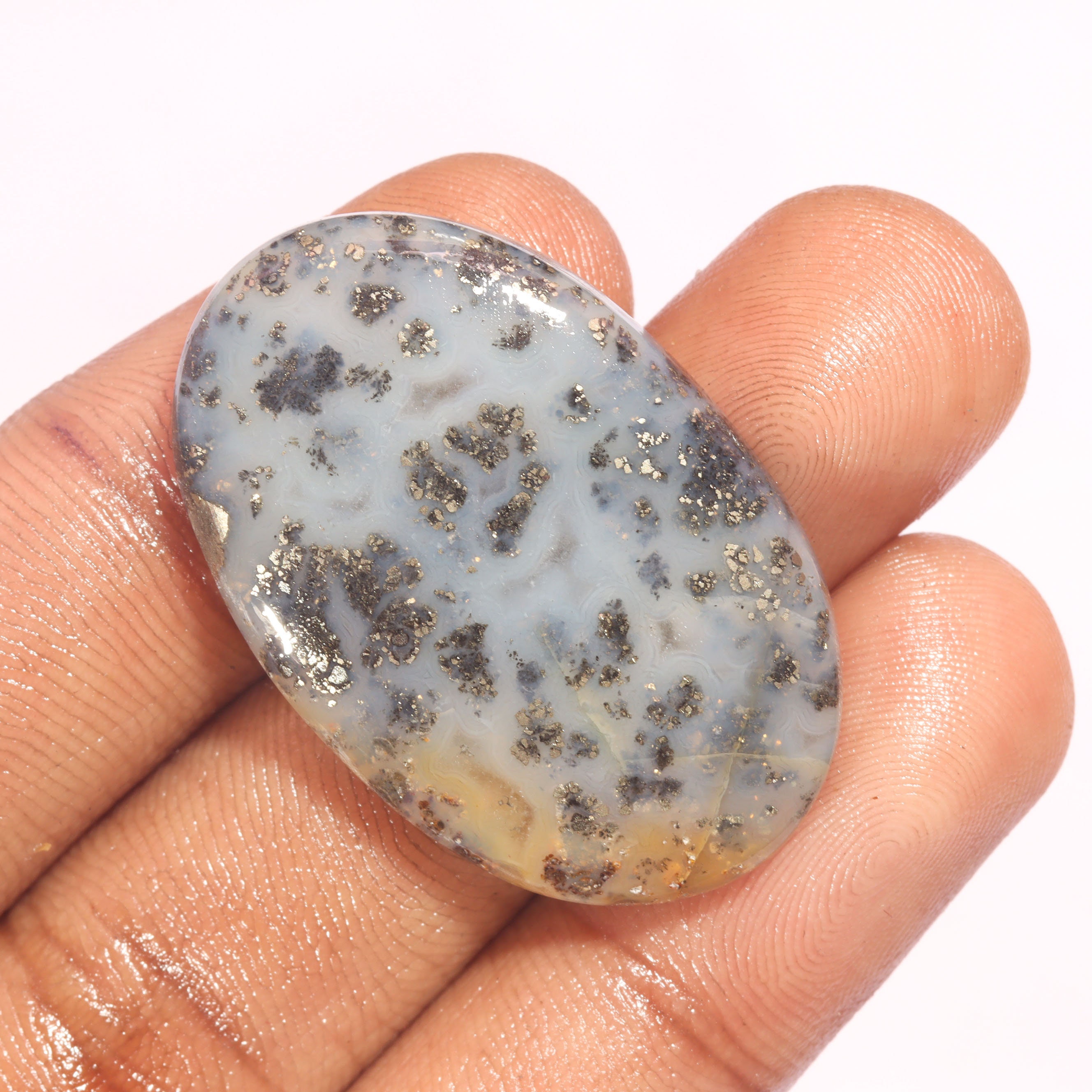 35X24X6 mm SS 7687 55Crt Designer Cabochon For Jewellery Making MARCASITE AGATE Cabochon Loose Gemstone Oval Shape 35X24X6 mm SS 7687 55Crt Designer Cabochon For Jewellery Making MARCASITE AGATE Cabochon Loose Gemstone Oval Shape
