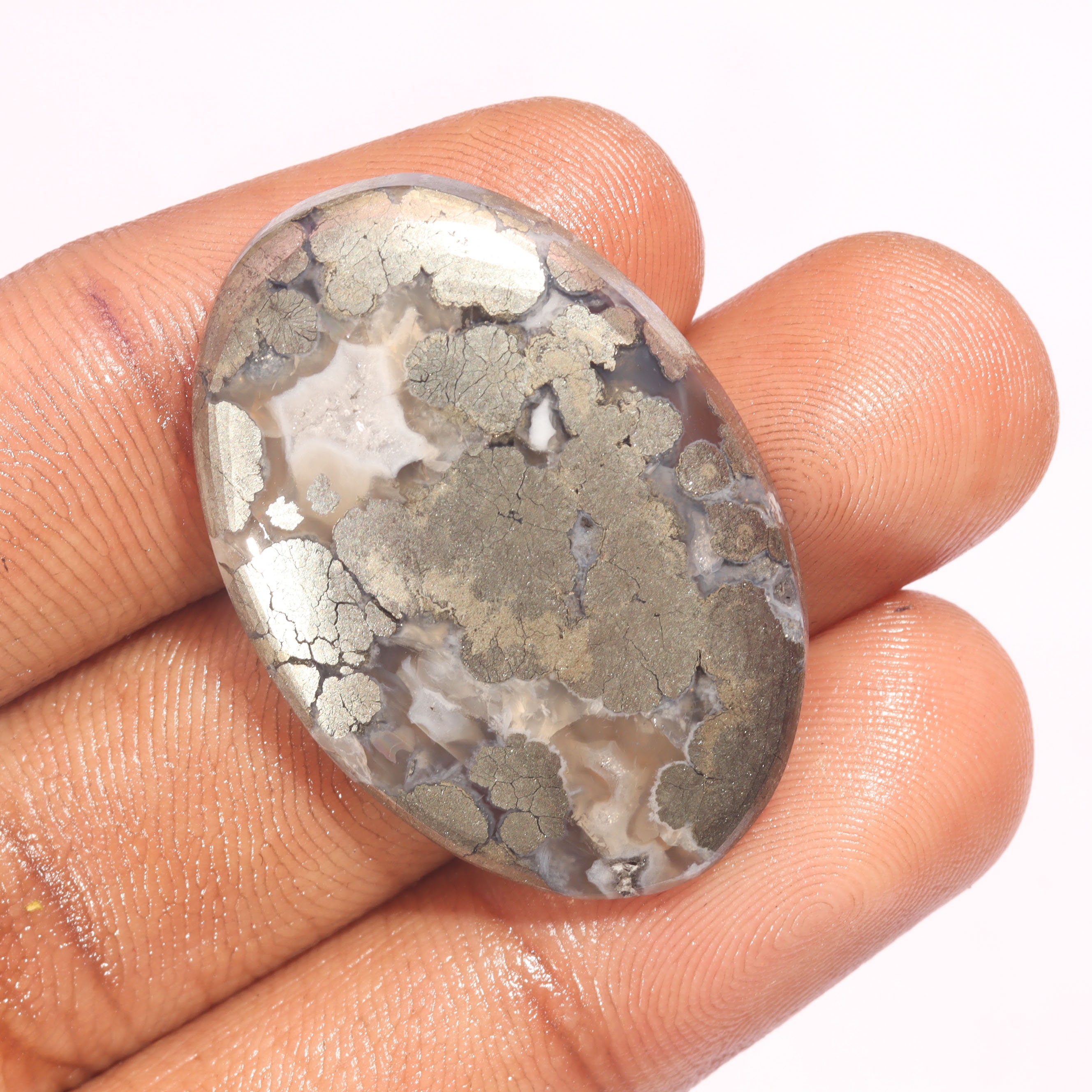 35X24X6 mm SS 7687 55Crt Designer Cabochon For Jewellery Making MARCASITE AGATE Cabochon Loose Gemstone Oval Shape 35X24X6 mm SS 7687 55Crt Designer Cabochon For Jewellery Making MARCASITE AGATE Cabochon Loose Gemstone Oval Shape