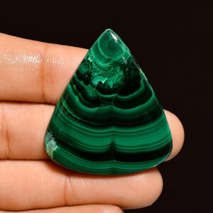 MALACHITE Cabochon Loose Gemstone, Pear Shape, 37X33X6 mm, 68Crt, Designer Cabochon For Jewellery Making, SS 9291