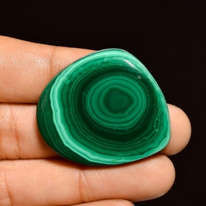 MALACHITE Cabochon Loose Gemstone, Fancy Shape, 33X30X6 mm, 73Crt, Designer Malachite Cabochon For Jewellery Making, SS 9341