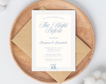 The Night Before Rehearsal Dinner Invitation Template, (Digital Download, 5x7" Canva Template), Elegant Printable, Instant File Access