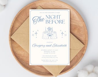 The Night Before Rehearsal Dinner Invitation Template, (Digital Download, 5x7" Canva Template), Elegant Printable, Instant File Access