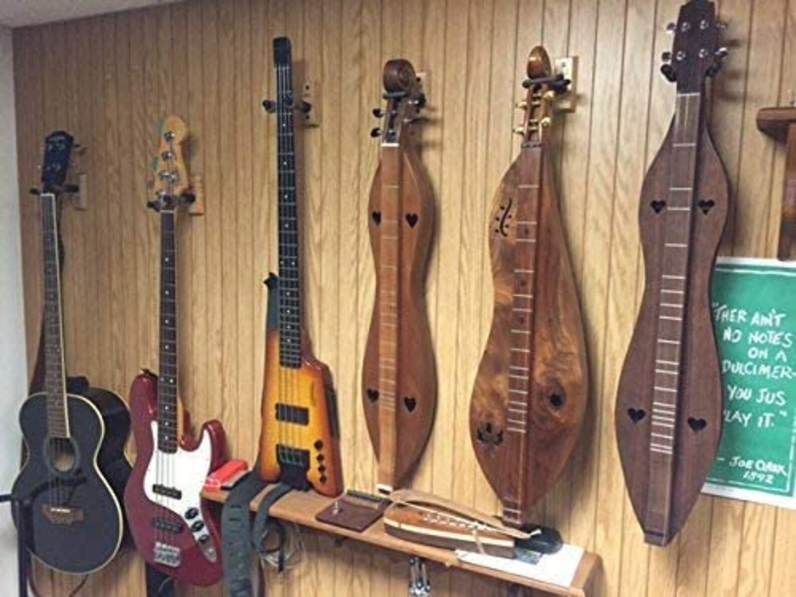 Dulcimer Hanger Wall Mount Holder Solid Oak Hardwood Block Etsy
