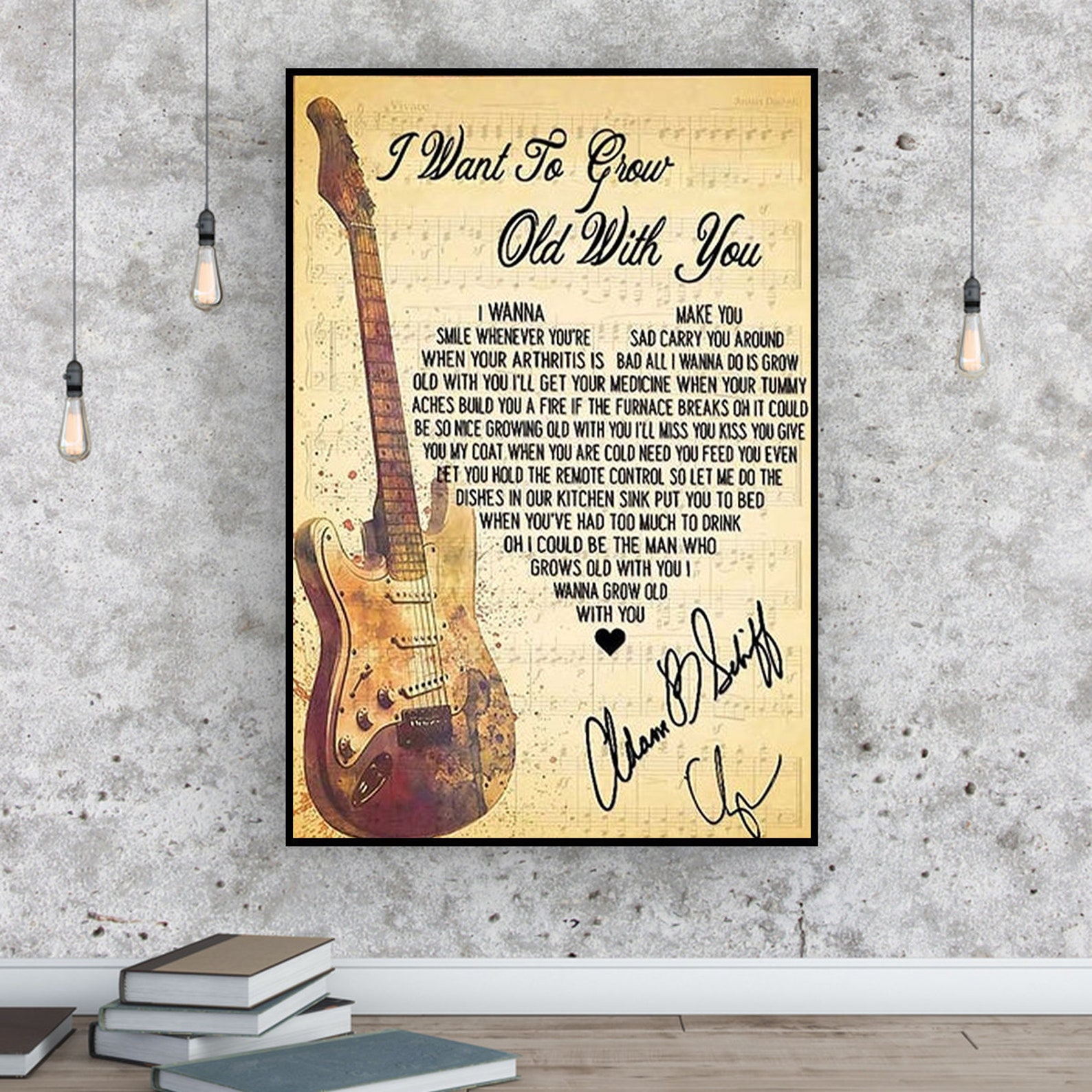 I Wanna Grow Old With You Lyrics Poster Westlife Unframe Etsy