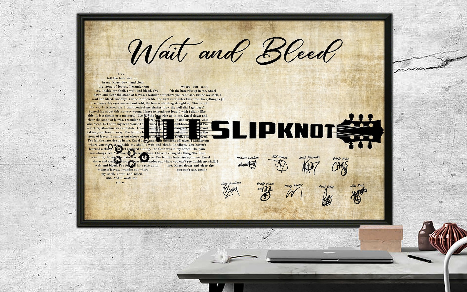 Wait And Bleed Lyrics Poster Unframe Paper Poster Song Etsy