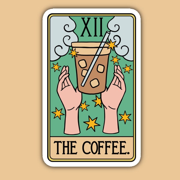 The Coffee Tarot Sticker, Witchy Sticker, Alternative Tarot, Coffee Lovers