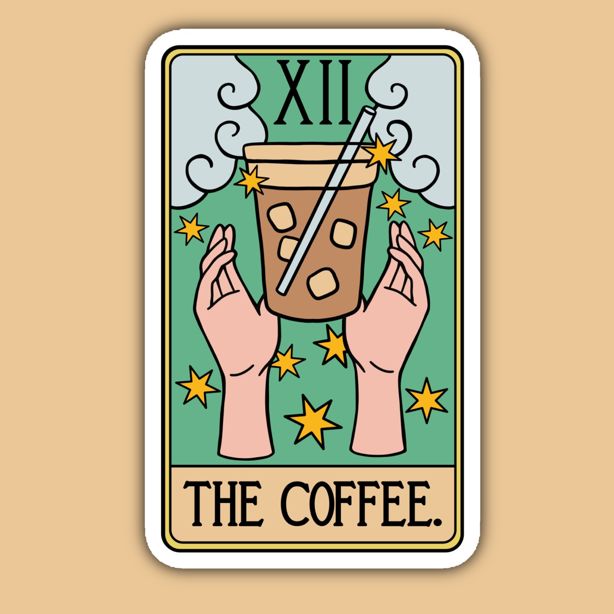 The Coffee Tarot Sticker, Witchy Sticker, Alternative Tarot, Coffee Lovers  