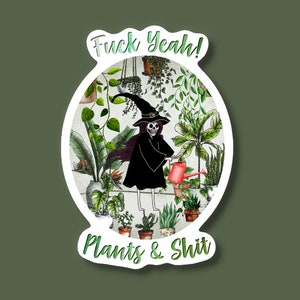Sticker vinyle plantes et merde Fuck Yeah