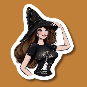 Not Your Boo Witch Vinyl Sticker - light skin tone