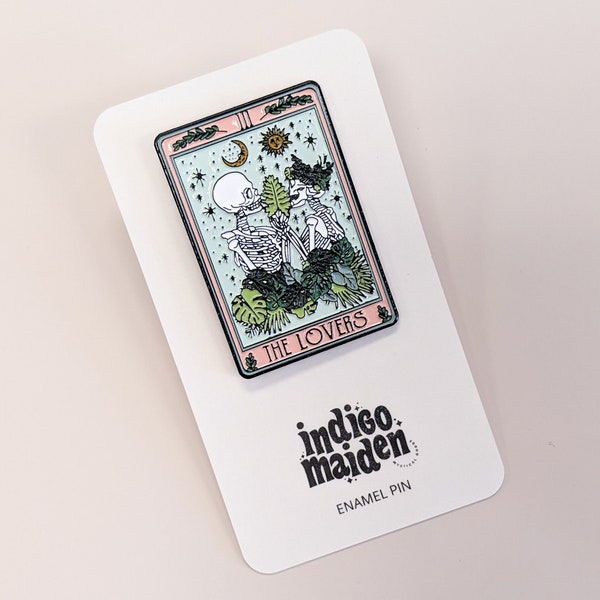 The Lovers Plant Tarot Card Enamel Pin