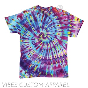 Rainbow Galaxy Vortex Spiral tie dye hippie unisex t-shirt, long sleeve
