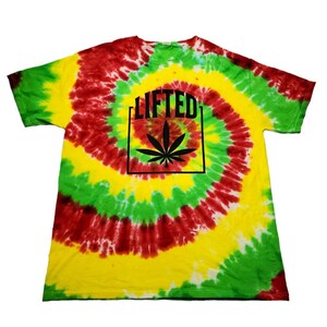 Lifted Marijuana pot leaf rasta spiral tie dye graphic t-shirt