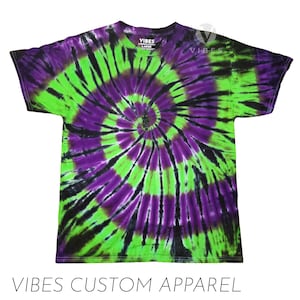 Witch's Cauldron Halloween Green and Purple Unisex Tie Dye T-Shirt