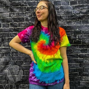 Retro Rainbow Classic Spiral tie dye unisex tshirt