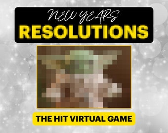 New Years RESOLUTIONS: The Hit Virtual Game - Family Fun - Screen Share Games Night - Zoom Game - Work Game - Digital Download