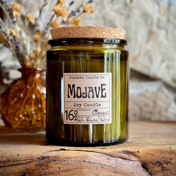 Mojave Soy Candle, Desert Inspired, Mojave Desert, Non Toxic Soy Candle