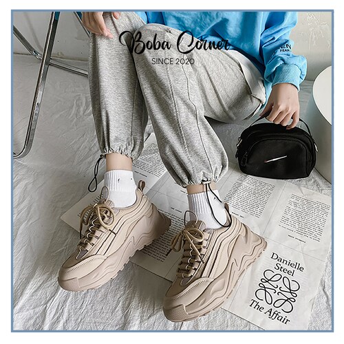 platform brown sneakers