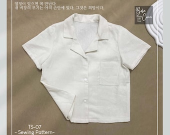 Short-sleeved shirt size 1-10 years, Boy Girl Shirt pattern Pdf sewing , Children Shirt, Baby Shirt