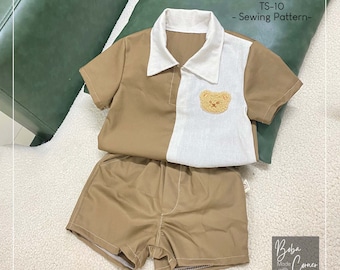 Boy Girl Shirt and Short Set Sewing Pattern (PDF)