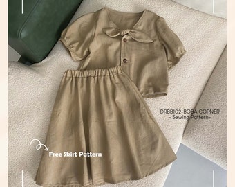 Girls Puff Sleeve Top Sewing Pattern, Sizes 1-10 (PDF Pattern)