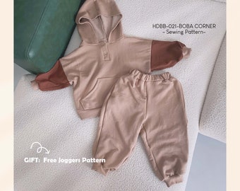 Hoodie Sewing pattern for kid, hoodie pattern for kid 0-10 years old