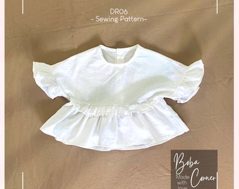 Ruffle Peplum Baby Top Sewing Pattern (PDF Pattern, Size 1-10)