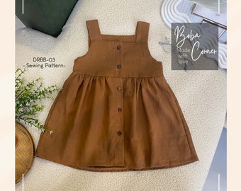 Patrón de vestido estilo delantal para bebé (patrón PDF, tallas 1-10)