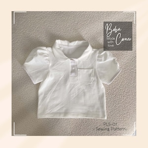Polo shirt for girls size 1-10 years, Girl Shirt pattern Pdf sewing , Children polo Shirt, Baby polo Shirt