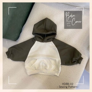 Hoodie Sewing pattern for kid, hoodie pattern for kid 0-10 years old