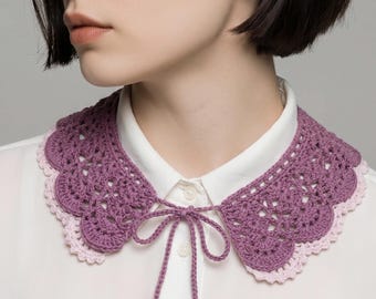 Delicate Handmade Crochet Lace Collar, Scalloped Ruffle Neckpiece, fashionable stylish lace for women, handmade crochet, many colors