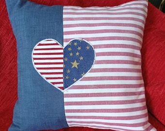 American flag pillow, patriotic pillow, american flag decor, usa pillow case, independence day, 4th of july decor, throw pillow, USA flag