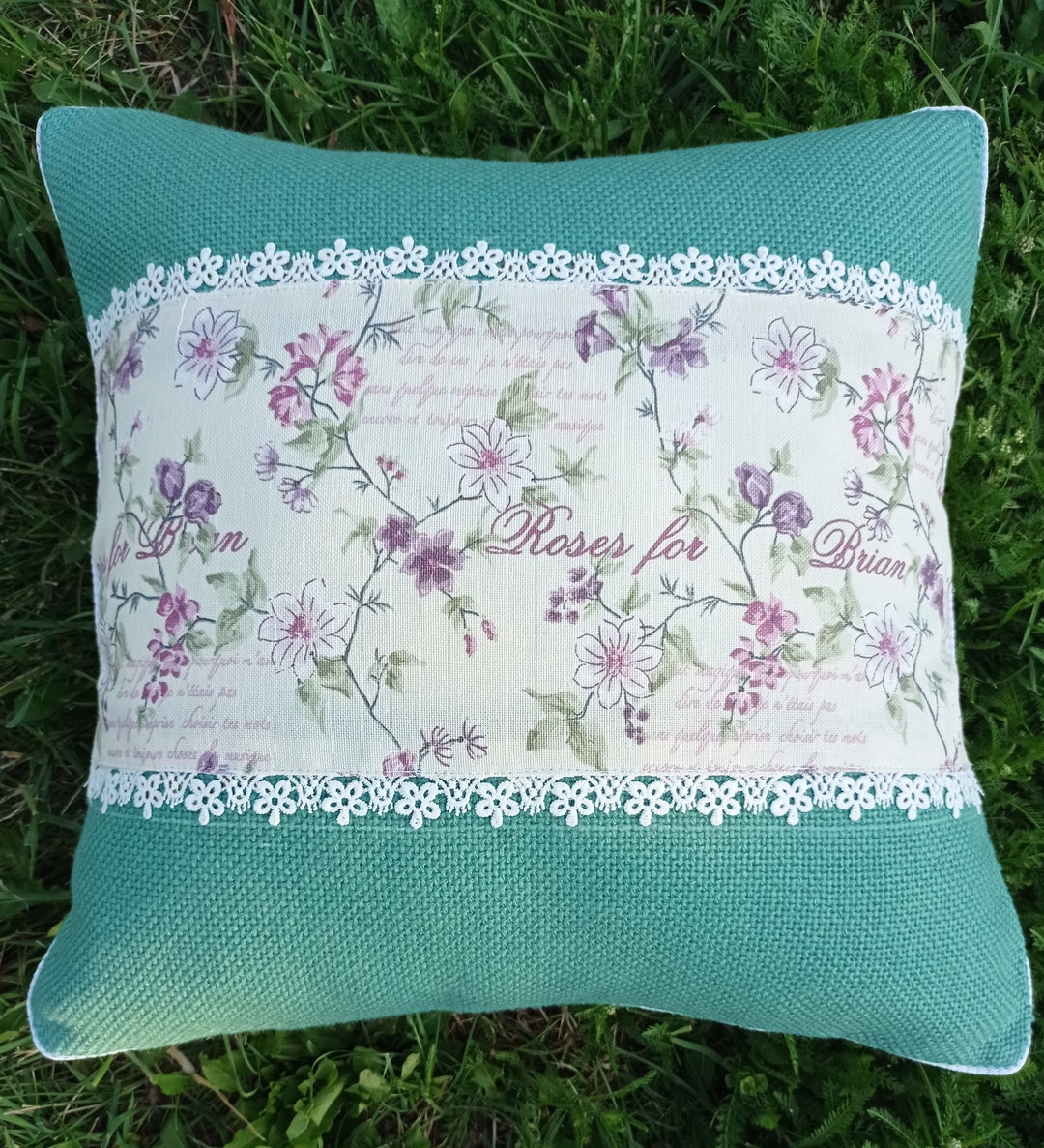 Decorative Pillow in French Vintage Style Pink Flowers Etsy UK
