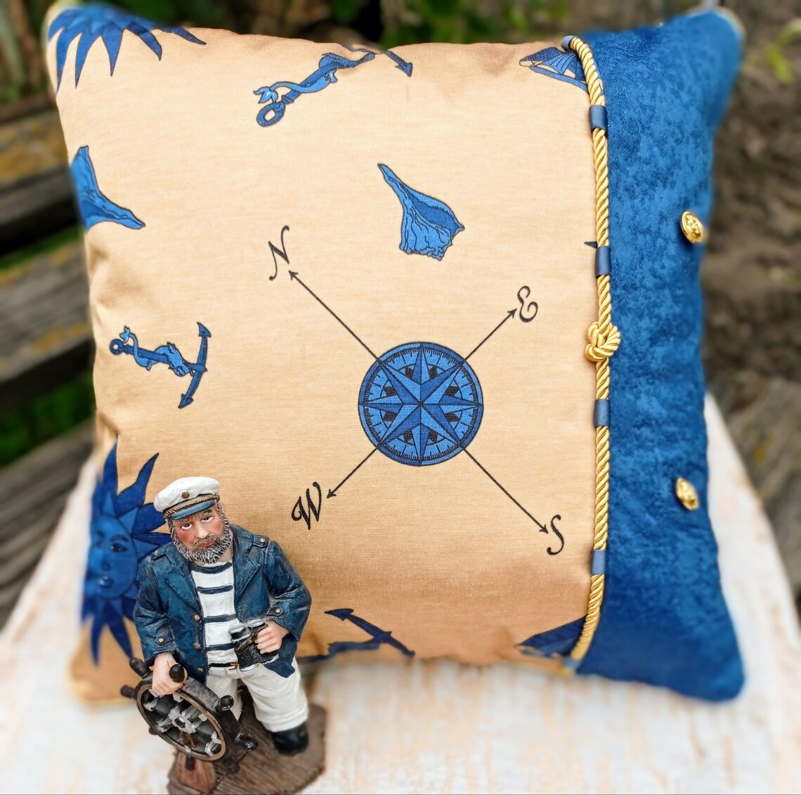 Nautical decorative pillow nautical theme beach house Etsy