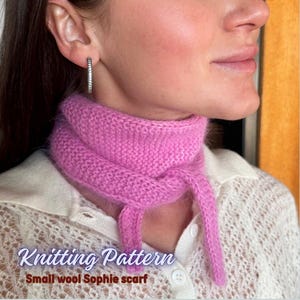KNIT Pattern for Small Sophie scarf, Knitting Pattern PDF Instruction, DIY Written Tutorial, Small womеn's wool scarf, elegant little scarf