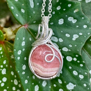 Rhodochrosite Pendant, Rhodochrosite, heart pendant ,Crystal Heart, Chakra Crystals, Mindfulness Gifts, Crystal Necklace, Crystal Jewelry