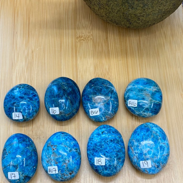 Blue Apatite | Blue apatite palm stone |  Apatite |Palm stones | Pocket Stone
