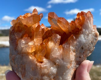 Quartz hématoïde rouge | Quartz rouge | Quartz mandarine | Amas de quartz