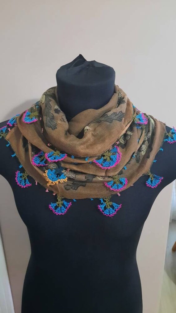 Antique scarf, anatolian silk embrodery ,antique t