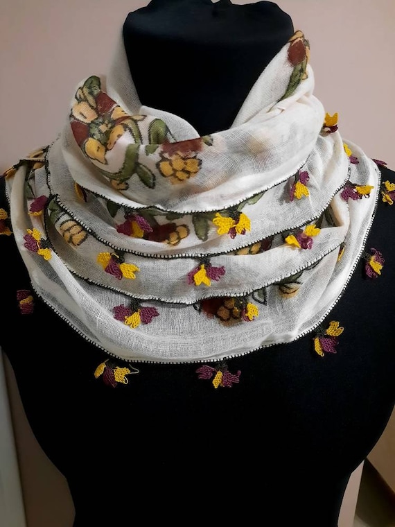 Scarf antique scarf anatolian silk embrodery