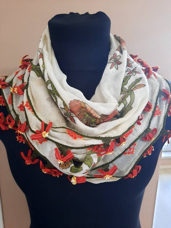 Antique scarf anatolian silk embrodery