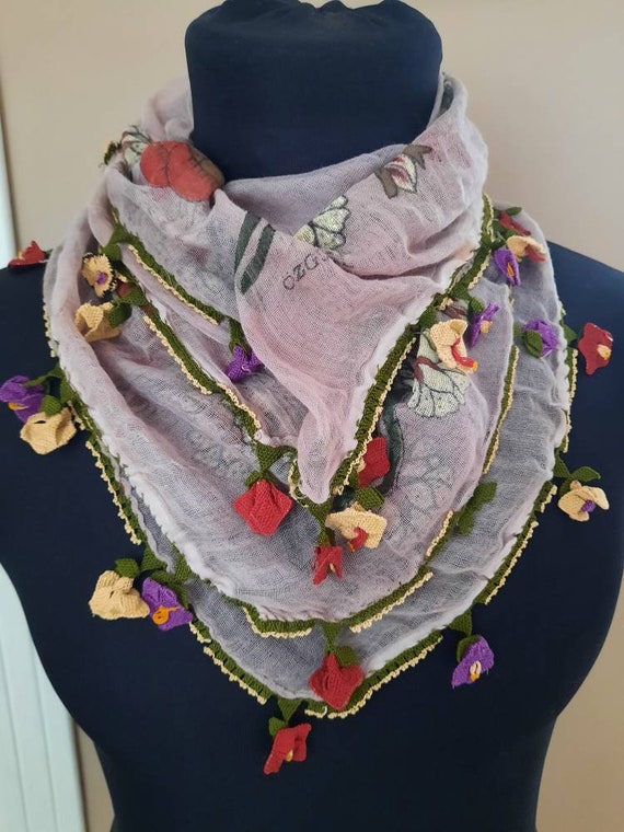 Scarf , Antique scarf anatolian silk embrodery