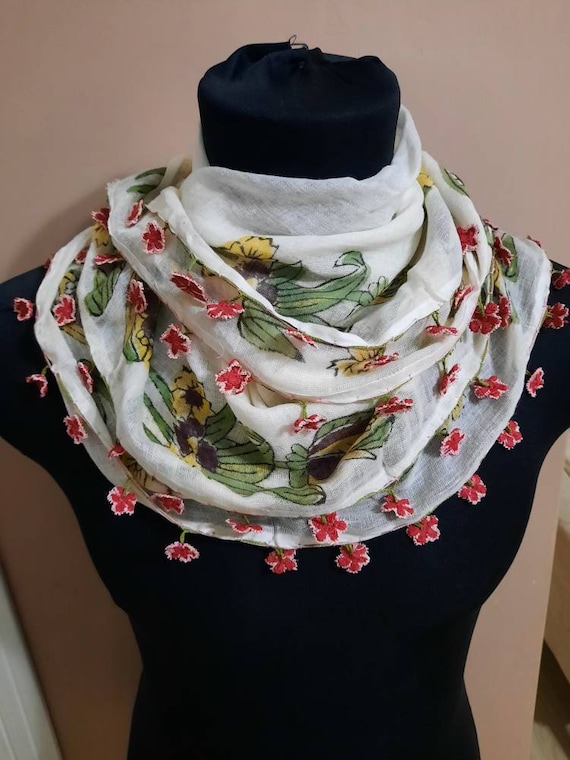 Scarf, Antique scarf anatolian silk embroidery