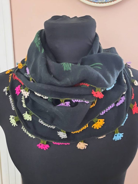 Scarf , Antique scarf anatolian silk embrodery