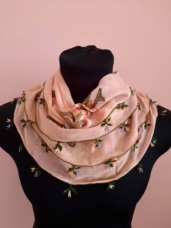 Scarf antique scarf anatolian silk embrodery